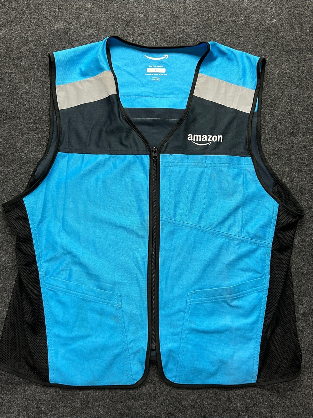 Amazon Delivery Vest Adult Unisex XL Blue AFV01U Work Uniform Shirt DPS